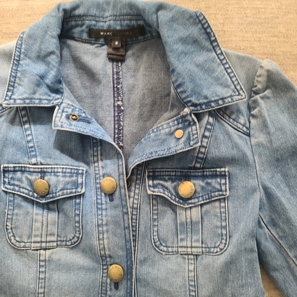 MARC JACOBS DENIM BUTTON DOWN JACKET SZ Small 100% cotton - Picture 2 of 10